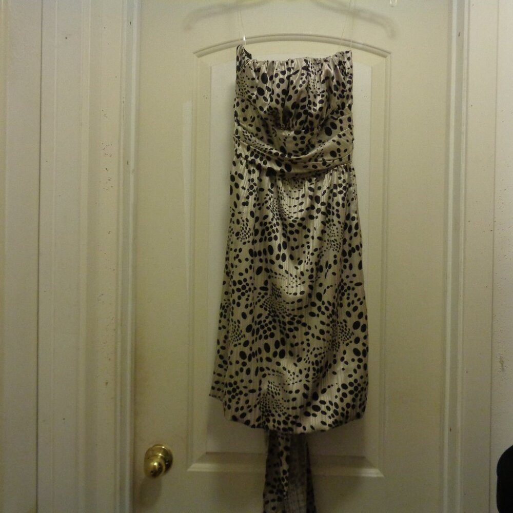 ANIMAL COCKTAIL SATINY BUBBLE DRESS W BIG BOW NWT BY KITTY LG